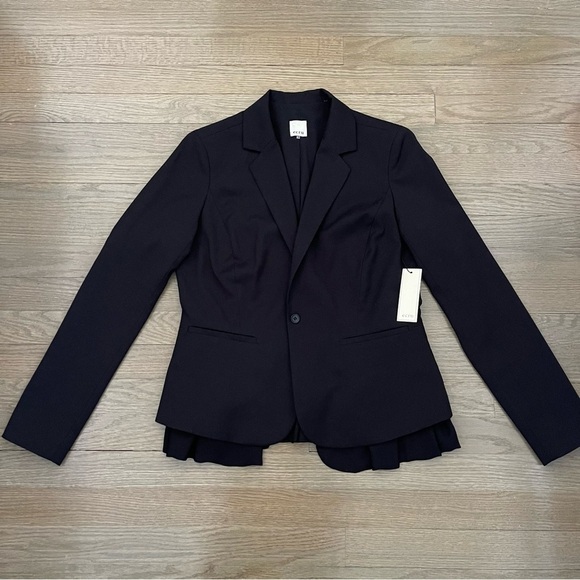 NWT ecru Women's Black Blazer Jacket with Georgette Under Layer Size 4 - Picture 1 of 8